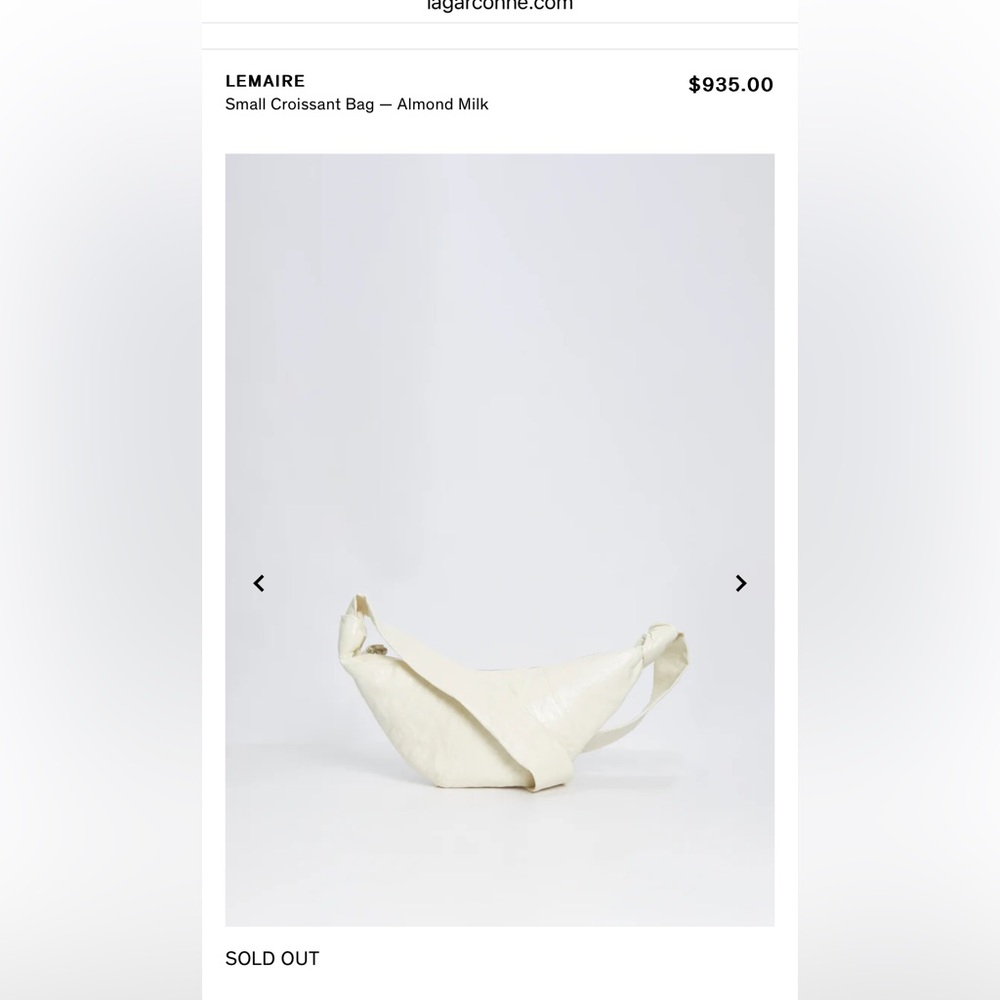 Lemaire Croissant Bag in color Almond Milk (sold out)